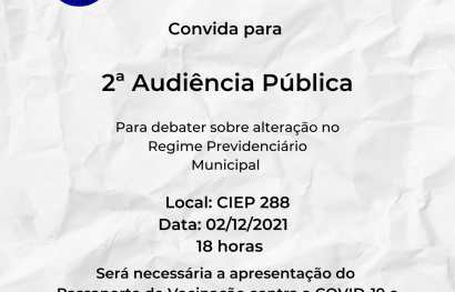 2ª Audiência Pública - Alteração do Regime Previdenciário Municipal